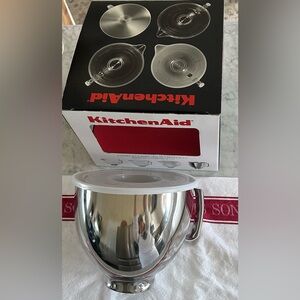 NEW KitchenAid Stainless Steel Mixing Bowl w/ White Lid New In Box $69.99